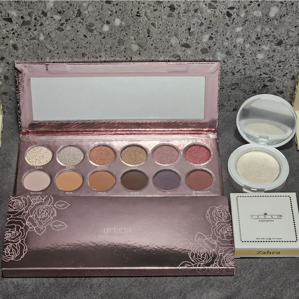 GIRLACTIK & F.A.R.A.H Zahra Highlighter Essential Eyeshadow Palette NEW MSRP $76